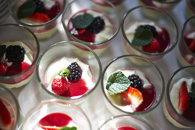 Close-up of strawberries in glass