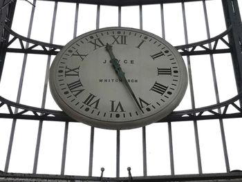 Low angle view of clock