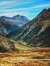 Scenic view of mountains against sky