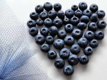 High angle view of berries on table