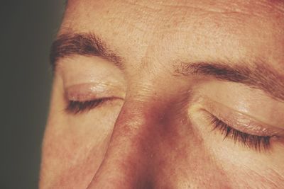 Close-up of man with closed eyes