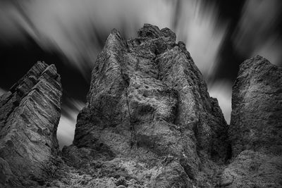 Low angle view of rock formation