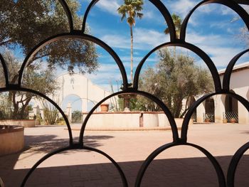 View of gate against sky