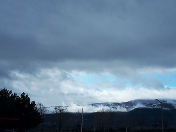 Snow covered landscape against sky