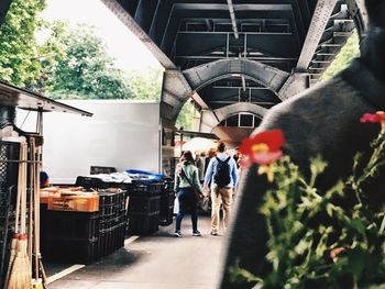 Man walking on footpath