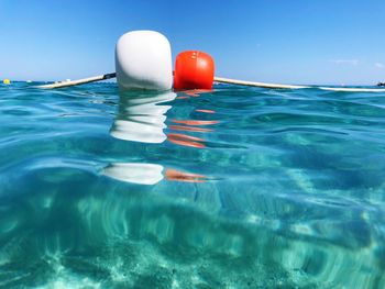 View of swimming pool in sea