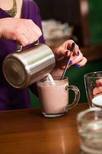 Close-up of coffee cup on table