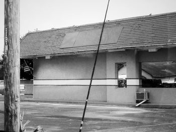 Exterior of damaged building