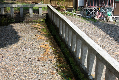 Shadow of stones on cemetery in city