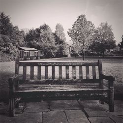 Empty bench in park