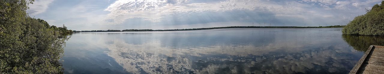 Panoramic view of lake against sky