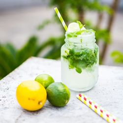 Close-up of drink on table