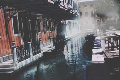 View of buildings in water