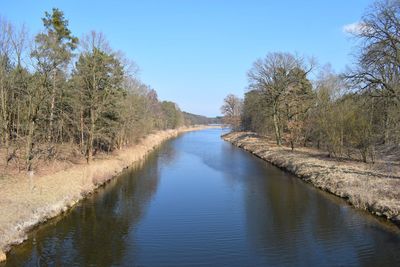 River amidst trees against sky