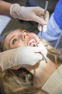 Teenage girl at dentist