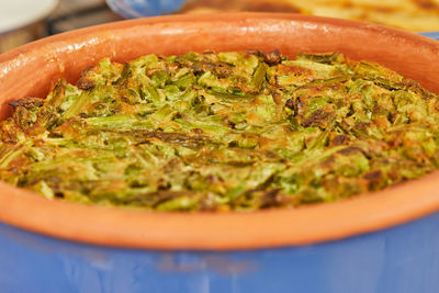 Close-up of pizza on table