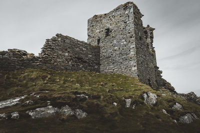 Low angle view of old building against sky