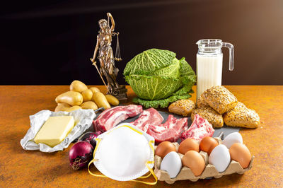 Various fruits on table