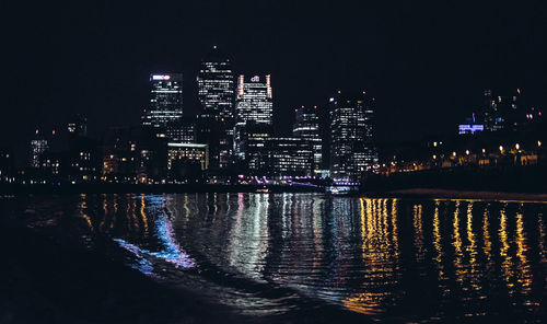 Illuminated city at night