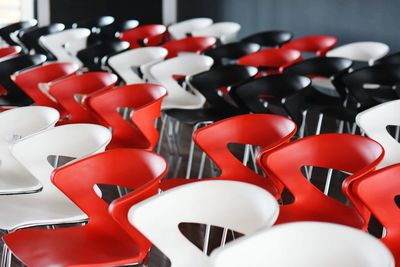 Close-up of chairs