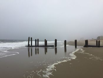 Scenic view of beach against sky