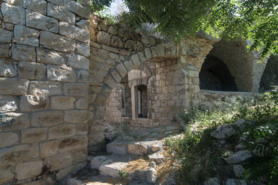 Stone wall of old building