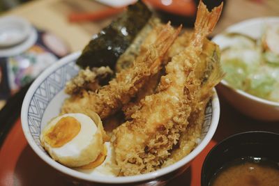 Close-up of food served in plate