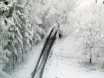 Snow covered road in winter