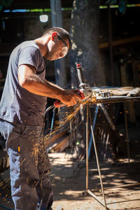 Man working at construction site