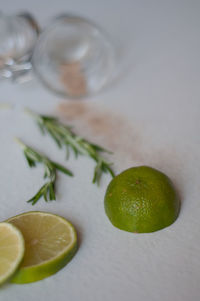 Close-up of lemon on table