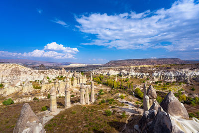 Panoramic view of rock formation against sky