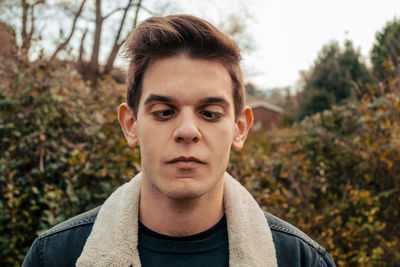 Close-up portrait of young man