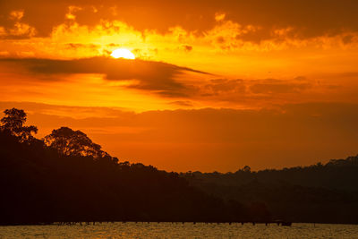 Scenic view of dramatic sky during sunset