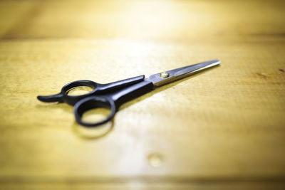 Close-up of key on table