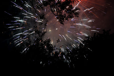 Firework display at night