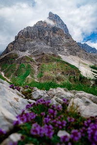 Scenic view of rocky mountains against sky