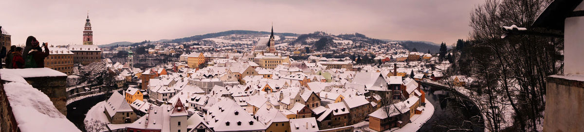 Panoramic view of city against sky