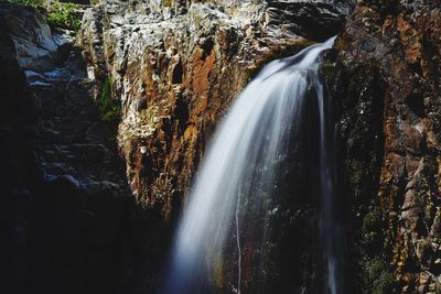 Low angle view of waterfall