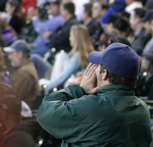 Man screaming during event