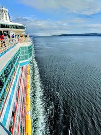 High angle view of sea against sky