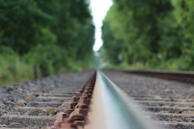 Surface level of railroad tracks