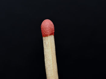 Close-up of matchstick against black background