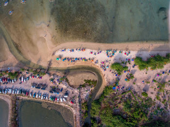 High angle view of people in park