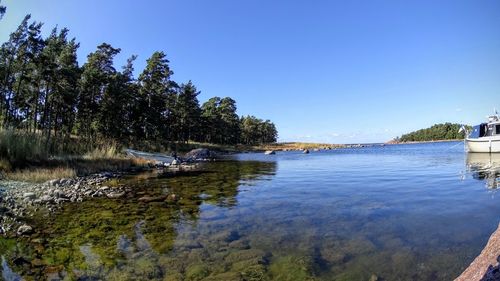 Scenic shot of reflection of trees in calm lake