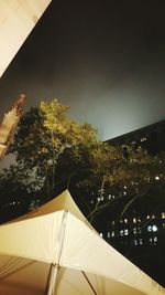 Image of tent and trees against sky