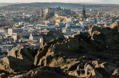 High angle view of townscape