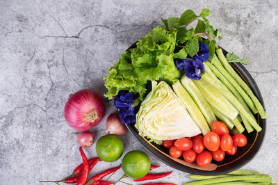 Directly above shot of fruits in bowl