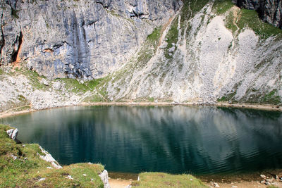 View of lake with mountain in background