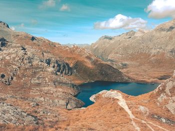 Scenic view of mountains against sky