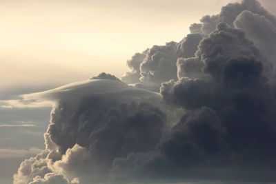 Low angle view of cloudscape against sky during sunset